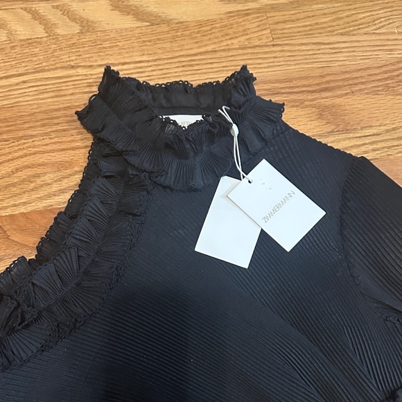 Zimmermann Black Ruffled Long Sleeve Dress - Picture 4 of 10